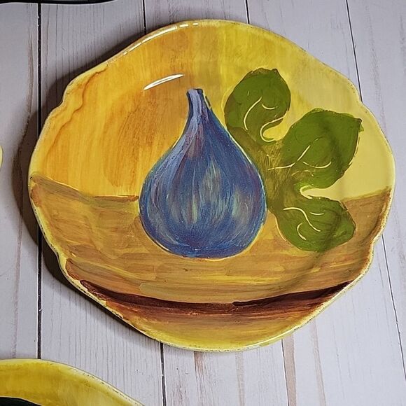 𝅺Vietri Italy Tuscan Fruut Salad Plates  4  Farmhouse - Picture 3 of 7